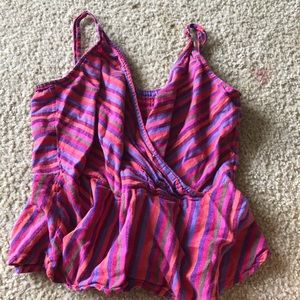 striped flowy tank top